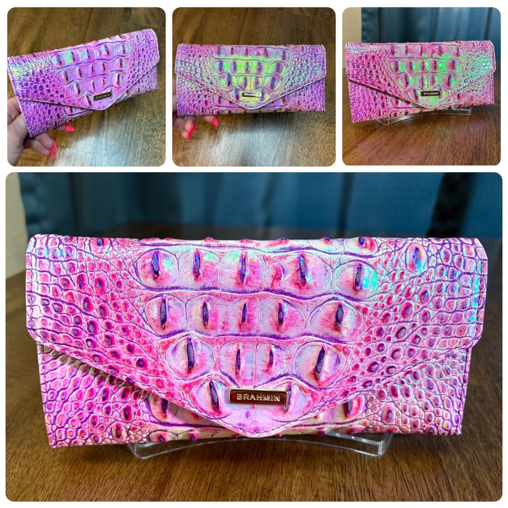 **SOLD**Brahmin EUC Veronica - Purple Iris - Holographic Purple/Pink - Leather - Picture 12 of 14